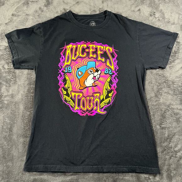 BUC-EE's Tour Shirt 1982-2021 Band Music Texas Black 100% Cotton Men's Size M - Picture 1 of 5